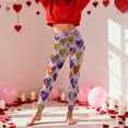 thumbnail image 4 of Vekome Womens Leggings Plus Size Valentines High Waisted Yoga Pants Seamless Heart Lightweight Running Tights Purple XL, 4 of 7