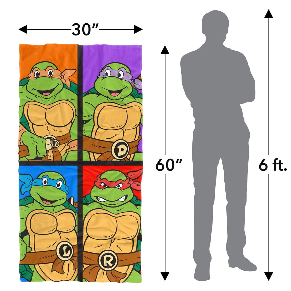 TMNT Beach Towel, 30"x60", TMNT Turtle Tiles Beach Towel