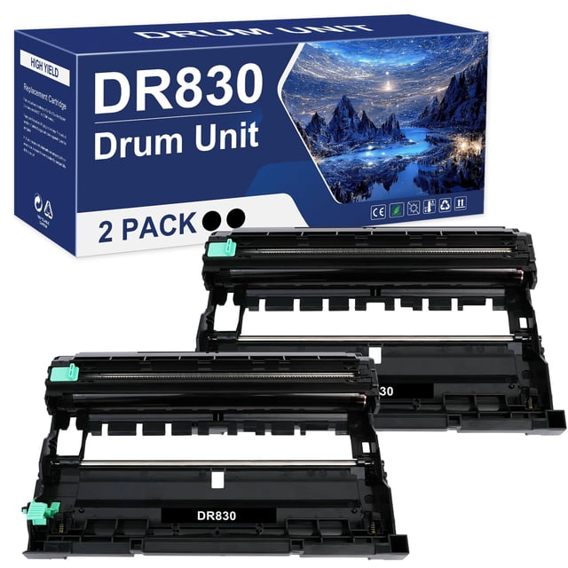 Unidad de tambor y banco de tóner DR830 DR-830, color negro, paquete de 2 unidades Brother