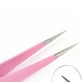 thumbnail image 6 of 2X Steel Pink Btraight + Bend Tweezer For Eyelash YHtensions Nail Art Nippers WA, 6 of 6