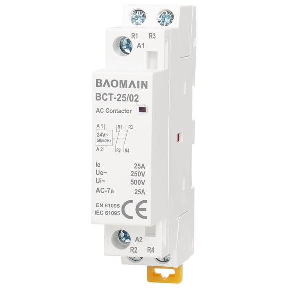 Baomain AC Contactor 25A 2 Pole Normally Closed Universal Circuit Control