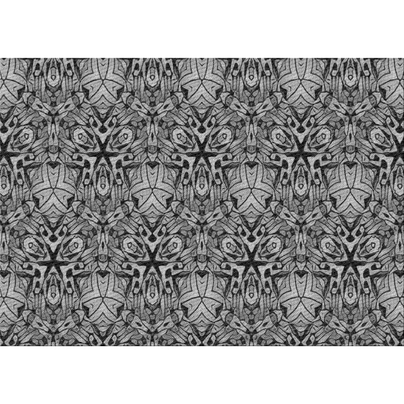Ahgly Company Indoor Rectangle Patterned Black Eel Black Area Rugs, 2' x 4'