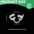 thumbnail image 2 of Uxcell 15pcs Doble Clip de Sujeción 4.3-5.7mm Abrazaderas de Plástico de Alta Resistencia Kit de Abrazaderas Ajustables para Plomería Automotriz Línea de Combustible, Blanco, 2 of 6