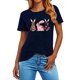 thumbnail image 2 of Mujeres Manga Corta de Verano Tops Pascua Impresa Cuello Redondo, Blusa de Moda Casual para la Primavera, 2 of 5