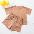 thumbnail image 3 of Chándal de 2 piezas para niños, conjuntos de ropa deportiva para bebés, conjuntos de ropa, camiseta, pantalones cortos, conjunto de verano para niñas pequeñas, 3 of 4