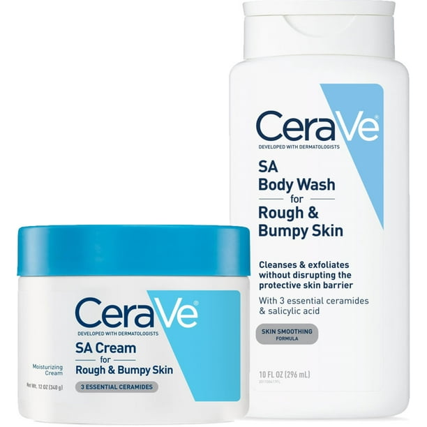 Cerave Renewing Salicylic Acid Daily Skin Care Set Contains Cerave Sa Cream And Body Wash For Rough And Bumpy Skin Walmart Com Walmart Com