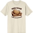 thumbnail image 3 of New Year Same Couch Potato Adult Natural Crew Neck Short Sleeve Tee-Medium, 3 of 4
