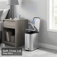 thumbnail image 4 of Bathroom Trash Can with Lid, 1.3 Gallon / 5 Liter Stainless Steel Garbage Can with Removable Liner Bucket, Small Step Wastebasket with Slim Design for Toilet Bedroom Office, Silver, 4 of 6