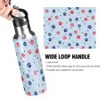thumbnail image 4 of Yayeee 33oz Insulated Water Bottle Double Wall Stainless Steel with Flip Straw Lid, Blue Cartoon Paw Pattern, 4 of 7
