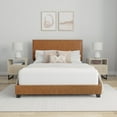 thumbnail image 3 of Willow Nailhead Trim Upholstered Full Bed, Saddle Brown Faux Leather, 3 of 17