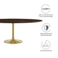 thumbnail image 6 of Modway Lippa 78" Oval Wood Grain Dining Table in Gold Cherry Walnut, 6 of 7