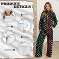 thumbnail image 5 of Garronmavis Womens Sweatsuits Polka Dot Set for Women Sweat Suits for Womens 2 Piece Lounge Hoodies and Sweat Pants Wide Leg with Pockets Black, Size XL, 5 of 6