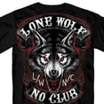 thumbnail image 3 of Hot Leathers GMD1343 'Jumbo Lone Wolf, No Club' Black Men's Black T-Shirt Medium, 3 of 4