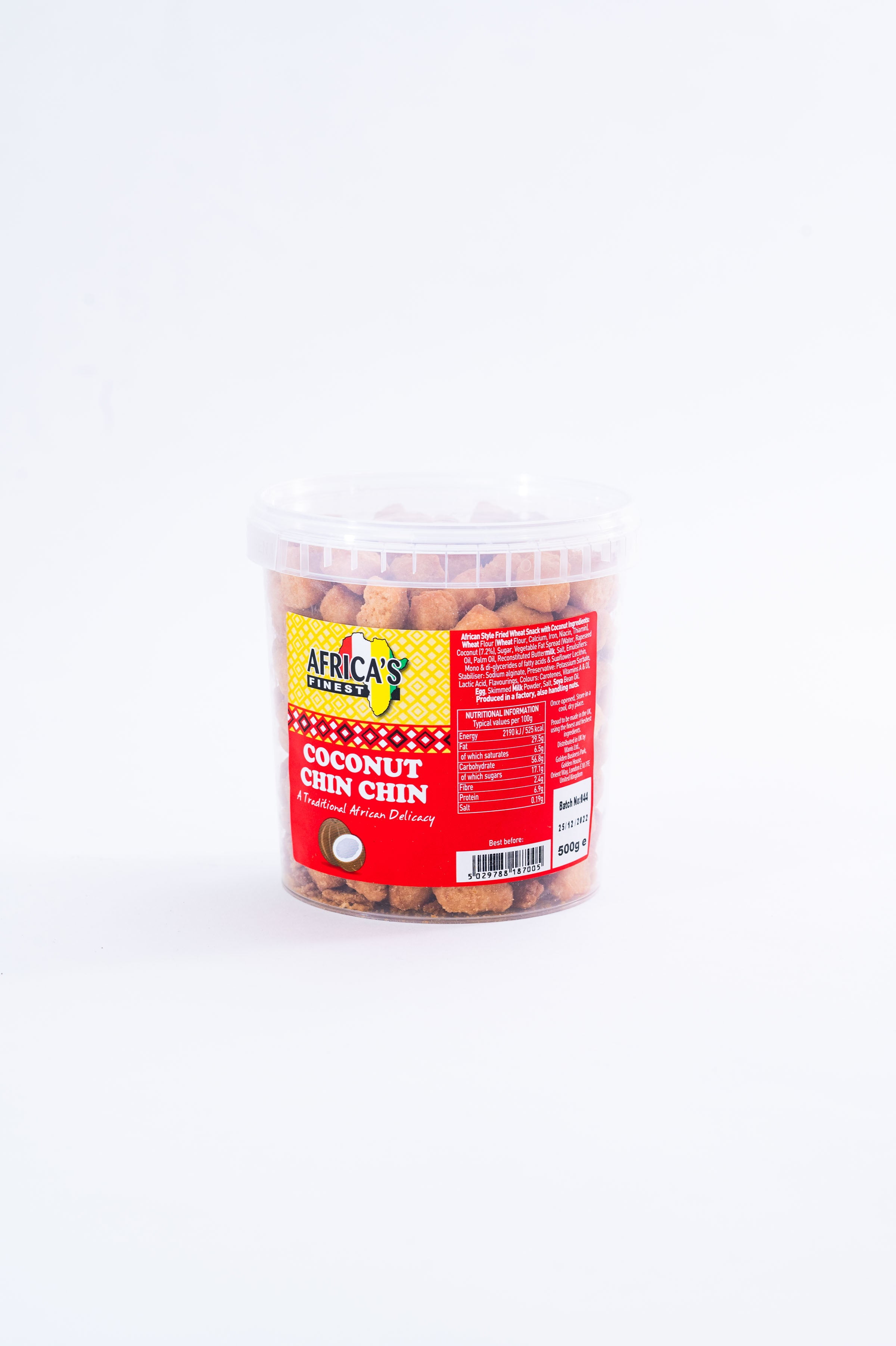 African Delights Africa's Finest Coconut Chin Chin Puffed Snacks 500g
