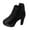 2Black, variant on Womens High Heel Ankle Boots Platform Booties Round Toe Side Zipper Dress Short Boots for Work Casual Daily
