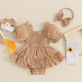 thumbnail image 2 of Okbabeha Baby Girl Summer Clothes Daisy Bodysuit Puff Sleeve Bubble Romper Smocked Dress Newborn Boho Outfits, 2 of 8