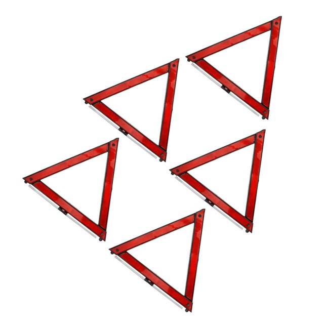 RUNROTOO 5 Pcs Triangle d'Avertissement d'Urgence Rouge Réfléchissant pour Parc de Stationnement en Bord de Route et Conducteurs et Propriétaires de Voitures