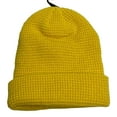 thumbnail image 2 of Yea.Nice Beanie Soft Acrylic Yellow Folded Waffle Weave Beanie Hat Cap, 2 of 3
