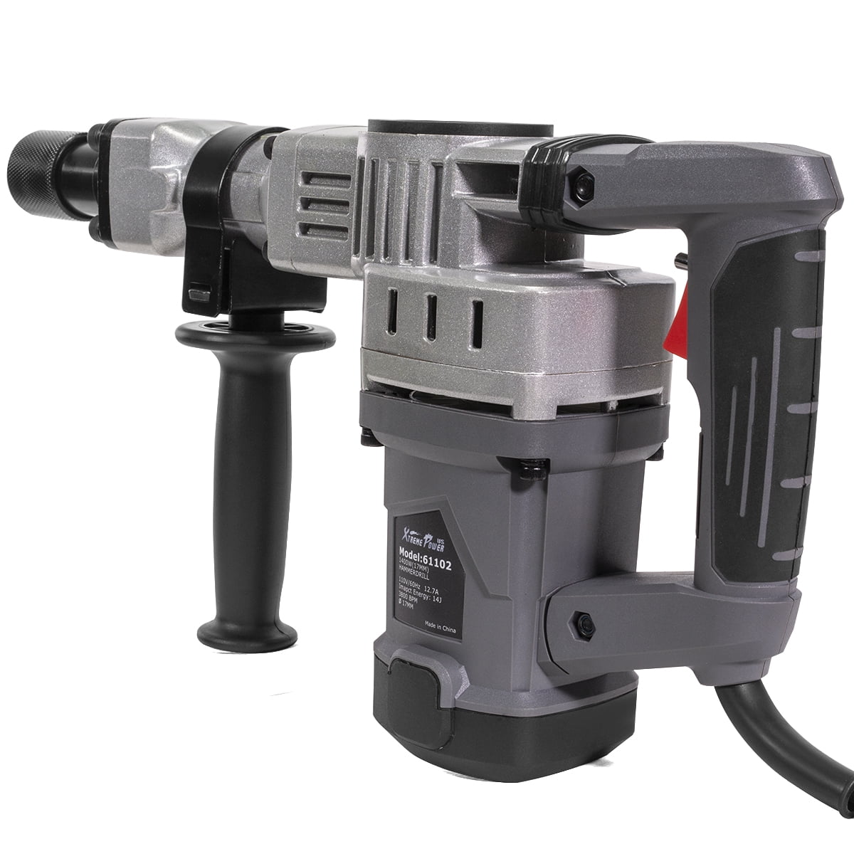 Pro-Series 1400W 1-1/2" Concrete Breaker Electric Jack Hammer with (2) Chisel Bits Set & Carrying Case