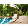 thumbnail image 2 of Leisure Season Wood Patio Swing Chaise Lounge With Umbrella, 2 of 7