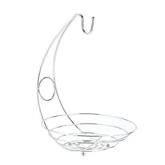 Zxpjkyu Chrome Banana Hanger Tree Holder Fruits Bowl Hammock Storage Bowl Stand Hook,