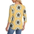 thumbnail image 2 of TQWQT 3/4 Tops for Women Pleated Shirt Plus Size Work Blouse Scoop Neck 3/4 Length Sleeve Dressy Casual Cute Tops Spring Outfits Trendy Clothes Hot Pink 2XL, 2 of 6
