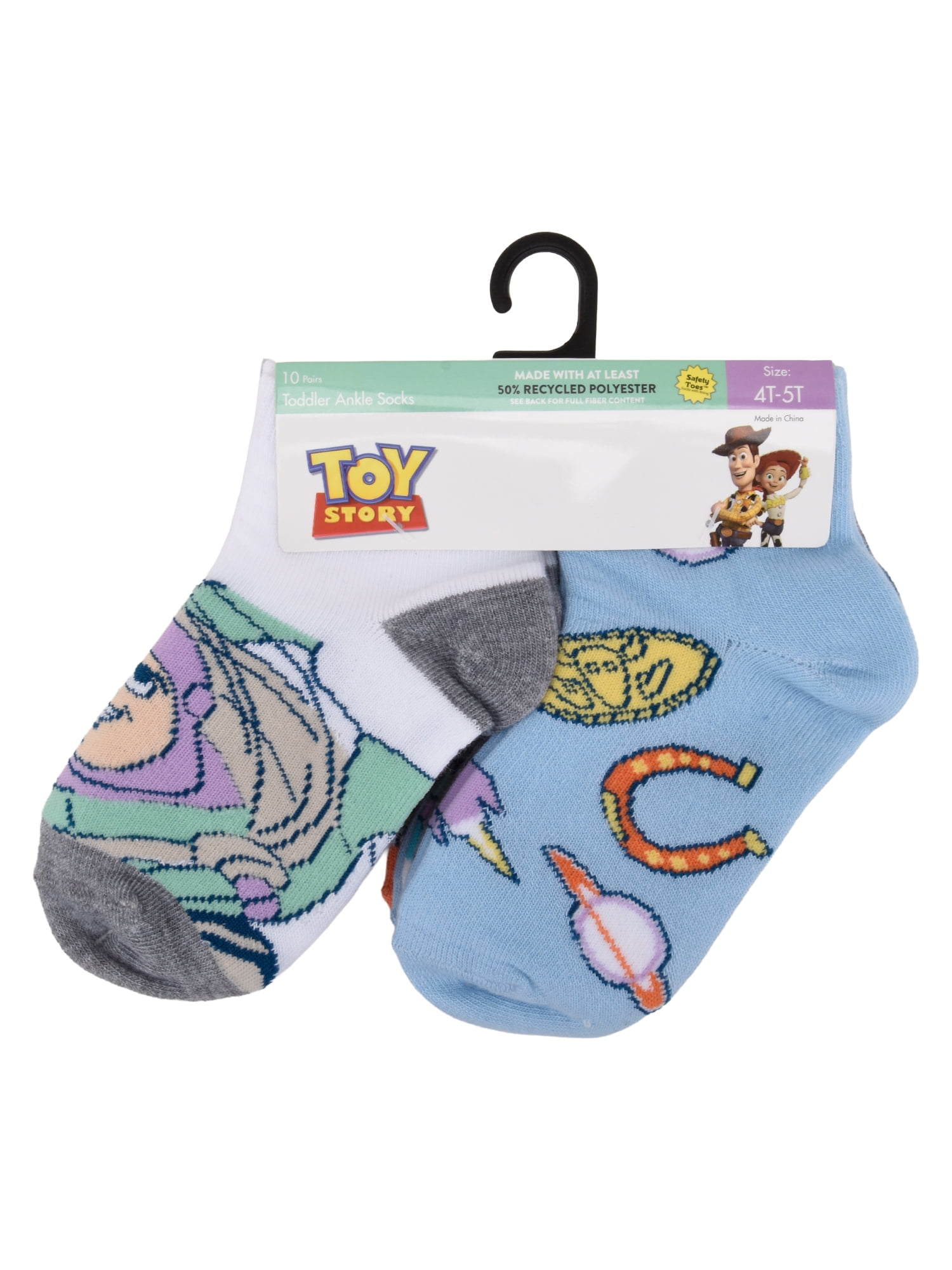 Toy Story Infant Toddler 10-Pack Ankle Socks, Sizes 12M-5T