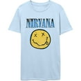 thumbnail image 1 of Nirvana Unisex T-Shirt Xerox Happy Face Blue, 1 of 3