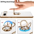 thumbnail image 5 of Compatible with Google Pixel 7 5g Cell Phone Case Ultra Slim Thin with 360°Finger Ring Stand Metal Electroplated Soft TPU Frame Full Body Shock-Absorption Bumper Hard Back Mobile Cover-White, 5 of 7