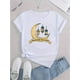 thumbnail image 2 of Women's Casual Moon & Street Light Graphic Tee - Comfy Crew Neck Short Sleeve T-Shirt, Perfect for Summer, 2 of 6