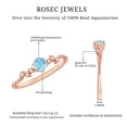 thumbnail image 2 of Rosec Jewels Natural Aquamarine and Diamond Ring - Leaf Inspired Promise Ring for Women - Ready to Gift for Valentines Day, 18K Rose Gold, US 5.00, 2 of 3