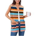 thumbnail image 6 of Vmvidoty Summer Womens Floral Sleeveless Cardigan Lightweight Open Front Casual Loose Fit Vest with Pockets 2027 Orange 2XL, 6 of 7