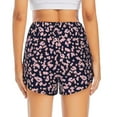 thumbnail image 4 of Uemuo Flower Pattern Women's Athletic Shorts High Waisted Running Shorts with Liner Pockets Gym Elastic Workout Shorts-Small, 4 of 9