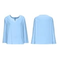 thumbnail image 6 of Women's Long Sleeve Cotton Linen Shirts 2026 Casual Heart V Neck Shirts Loose Vintage Boho Tops Beach Vacation Outfits, 6 of 7
