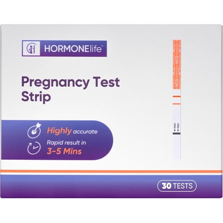 HORMONElife Early Result Pregnancy Test Strips, Highly Sensitive HCG Home Testing Kit, 30 Count