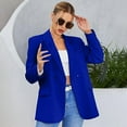 thumbnail image 2 of Siilsaa Blazers for Women Business Casual Suit Jackets Dressy Long Sleeve Open Front Work Office Blazer Lapel Button Jacket Blue,M, 2 of 5
