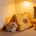 thumbnail image 1 of Cama para cobayas, túnel para cobayas, escondite cálido y lavable para animales pequeños, casa para hámsters, conejos, ratones, chinchillas y hurones. Amarillo M, 1 of 8