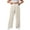 5433-Beige, variant on SWQZVT Plus Size Pants for Women Comfort Elastic Waisted Wide Leg Pants with Pockets Womens Casual Pants Loose Slacks L