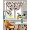 thumbnail image 3 of Waterfall Valances for Windows, Dog Paw Kitchen Sheer Valance Curtains, Vintage Farmhouse Dog Bones Love Heart Rod Pocket Elegant Swag Valances for Living Room Bedroom, 47.2"x38.5", 3 Panel, 3 of 8