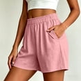 thumbnail image 6 of Gym Shorts Women Pack New Summer Loose Shorts for Women Fashion Ruffle Elastic Waist Casual Shorts with Pocket Wide Leg Daily Versatile Shorts Pinks XL, 6 of 7