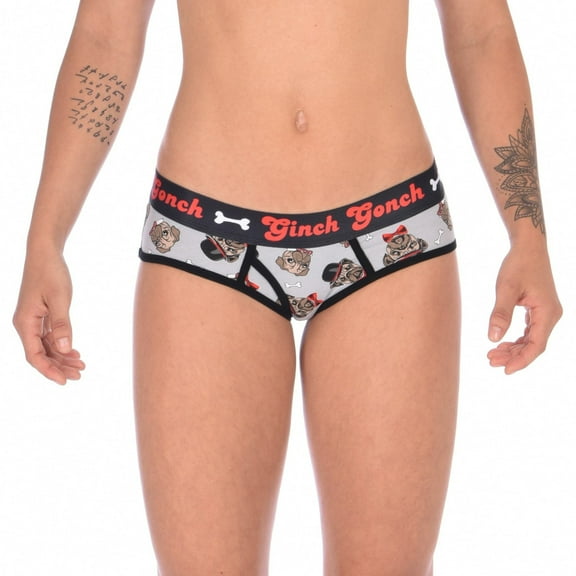 Ginch Gonch Women's Pug Life Boyfriend Briefs Small