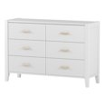 thumbnail image 4 of EUROCO 48" Longer 6 Drawer Dresser  Elegant Storage Cabinet with Metal Handle, Vertical Stripe Finish Drawer for Bedroom, White, 4 of 8