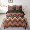 thumbnail image 2 of Manfei Women Tribal Boho Twin Bedding Sets 7-Piece, Mandala Hippie Aztec Bedding Comforter Set, Orange Teal Square Abstract Reversible Sheet Sets, Ultra Soft Bedroom Decor, 2 of 7