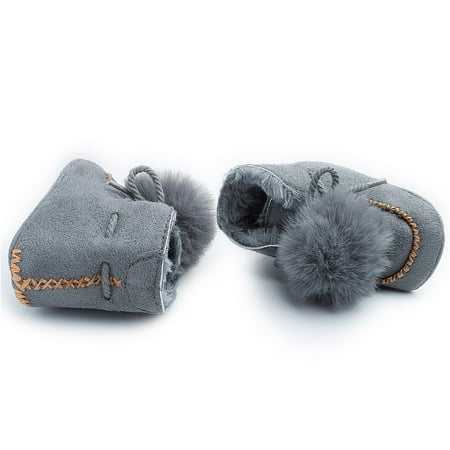 

TOWED22 Sock Shoes Toddler Babys Boys Girls Winter Hair Ball Fluffy Cotton Shoes Toddler Shoes Babys Shoes Cotton Boots Purple