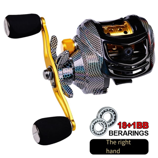 Outdoor Fishing DW132 Baitcasting Reel - 7.2:1 Ratio, 18+1BB, 3 Spool Types