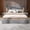 California King-Gray, variant on Queen Size Velvet Upholstered Bed Frame with Wall Sconce, USB Port & Wide Headboard, No Box Spring Needed,Gray