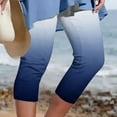 thumbnail image 3 of Odeerbi 4th of July Patriotic Beach Capris for Women 2025 Casual Drawstring Pants Summer Elastic Waist Independence Day Printed Cropped Pants Blue, 3 of 5