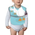 thumbnail image 6 of Zufioo Three White Geese Print Toddler Adjustable Waterproof Bib, 11.6x15 Inch Feeding Bib Suitable for 6-24 Month Babies, 6 of 8