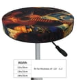 thumbnail image 4 of Picia Starry Night Cat Guitarist Pattern Round Stool Covers Comfy Seat Covers Stretch Removable Washable Chair Slipcover Round Bar Chair Cushion Cover-14 inch, 4 of 7