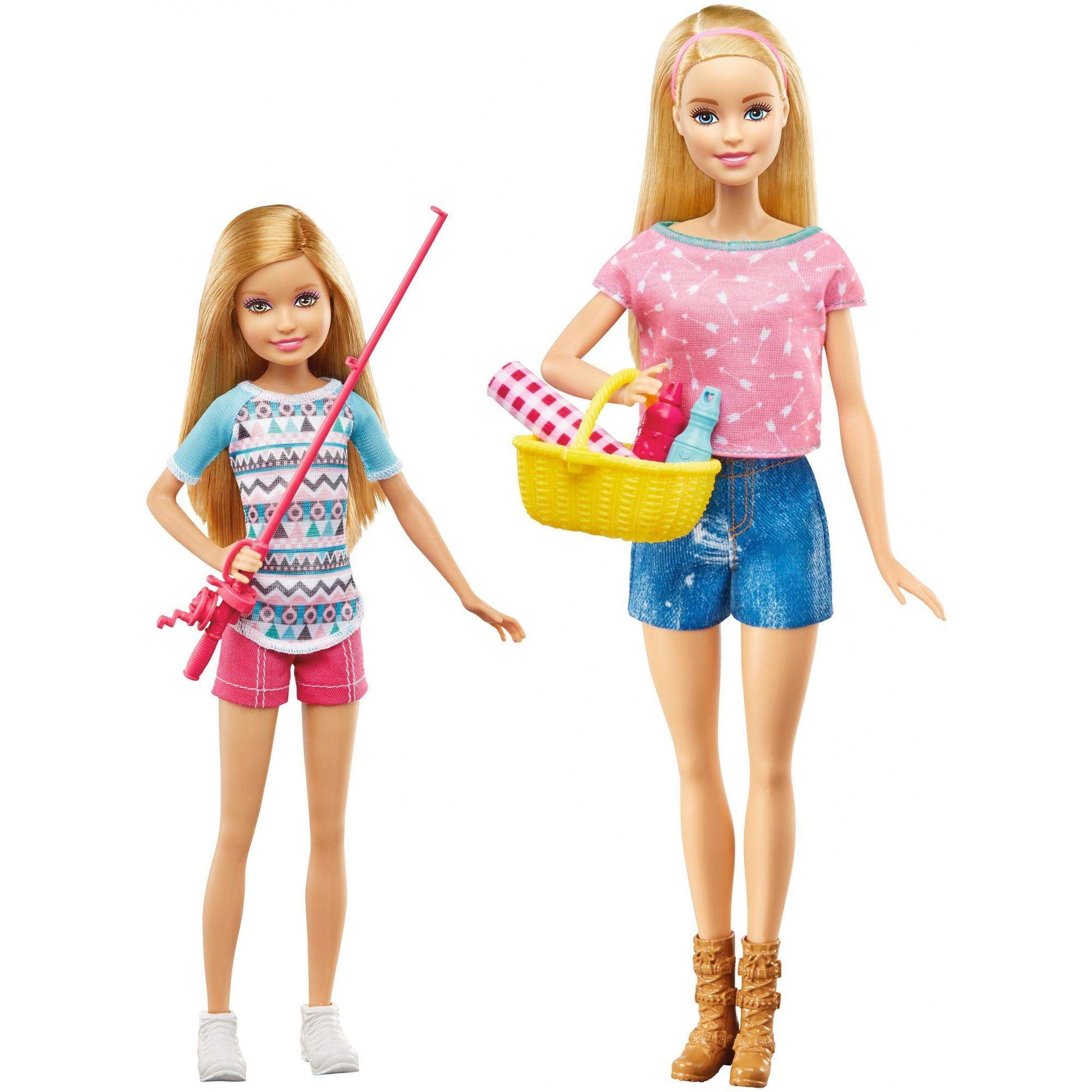 personeel goedkeuren Rechthoek Barbie Camping Fun Doll & Stacie Doll with Camping Accessories Set -  Walmart.com